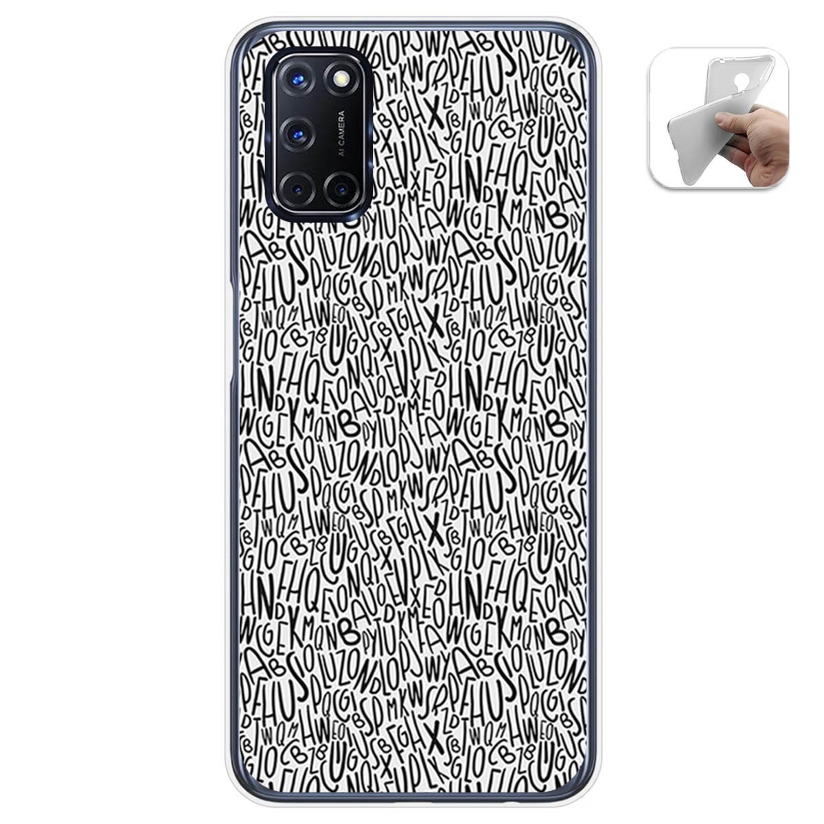 Funda Gel Tpu para Oppo A52 / Oppo A72 diseño Letras Dibujos