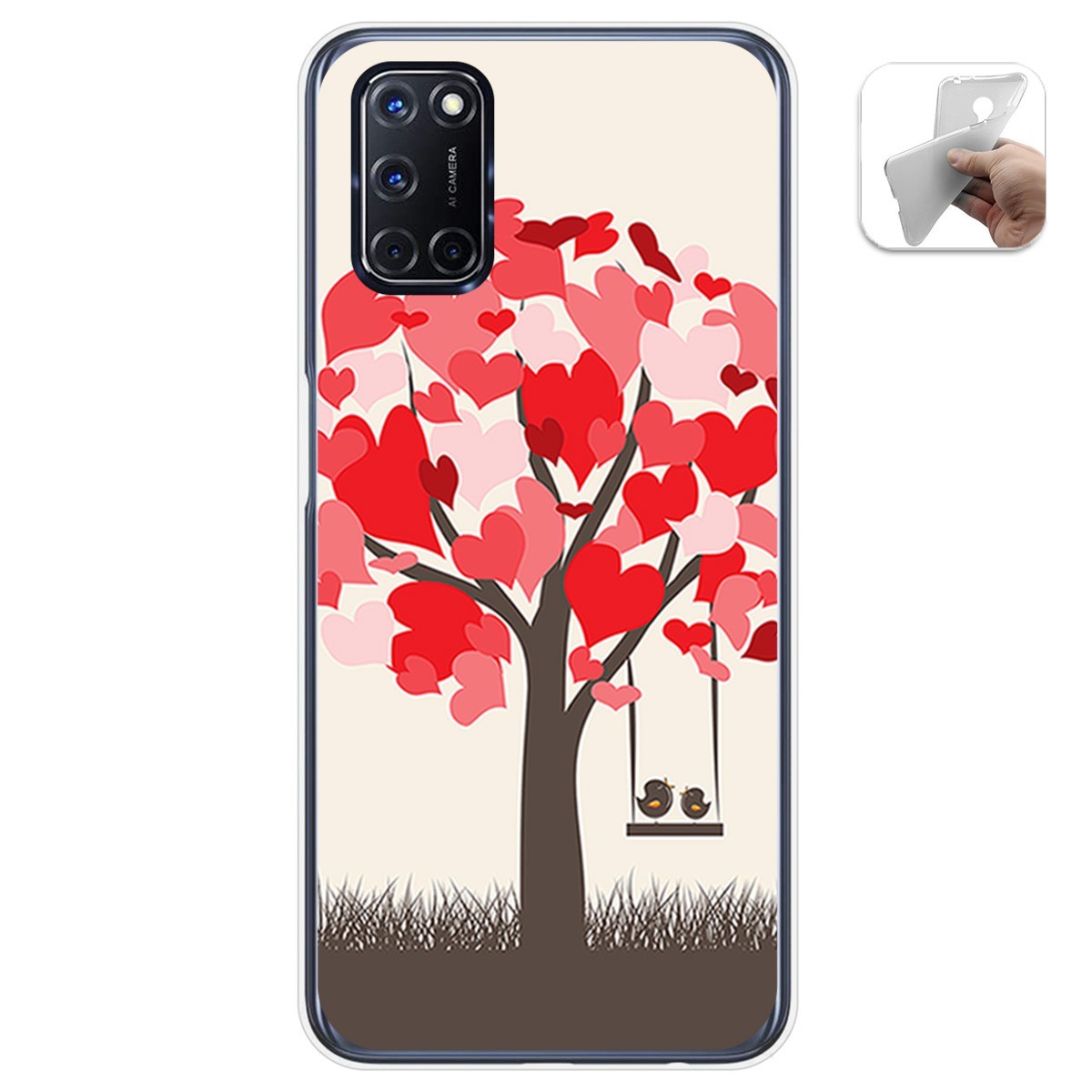 Funda Gel Tpu para Oppo A52 / Oppo A72 diseño Pajaritos Dibujos