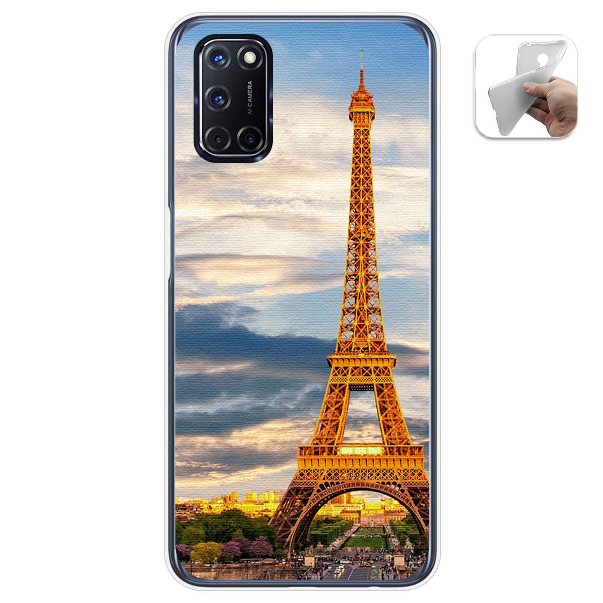 Funda Gel Tpu para Oppo A52 / Oppo A72 diseño Paris Dibujos