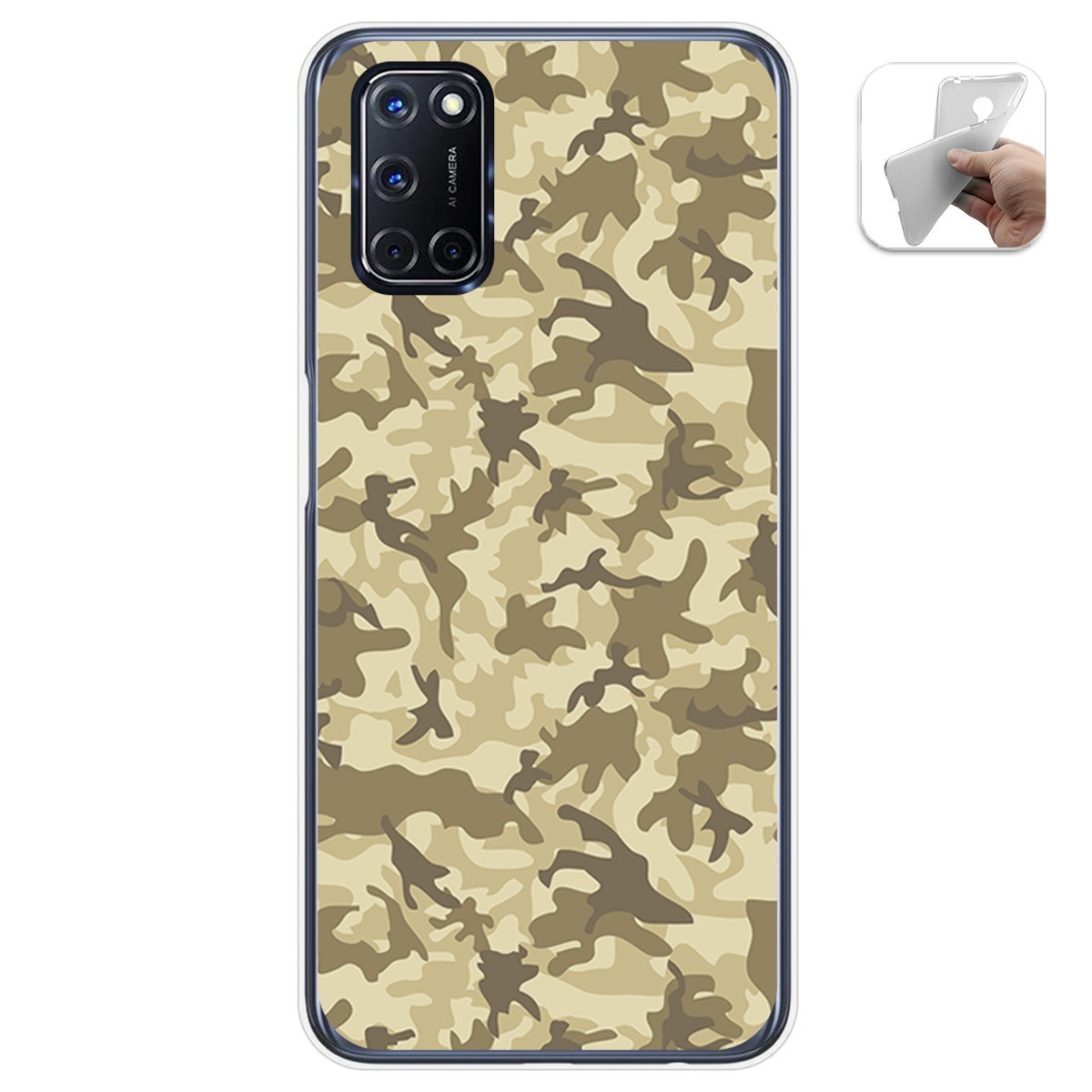 Funda Gel Tpu para Oppo A52 / Oppo A72 diseño Sand Camuflaje Dibujos