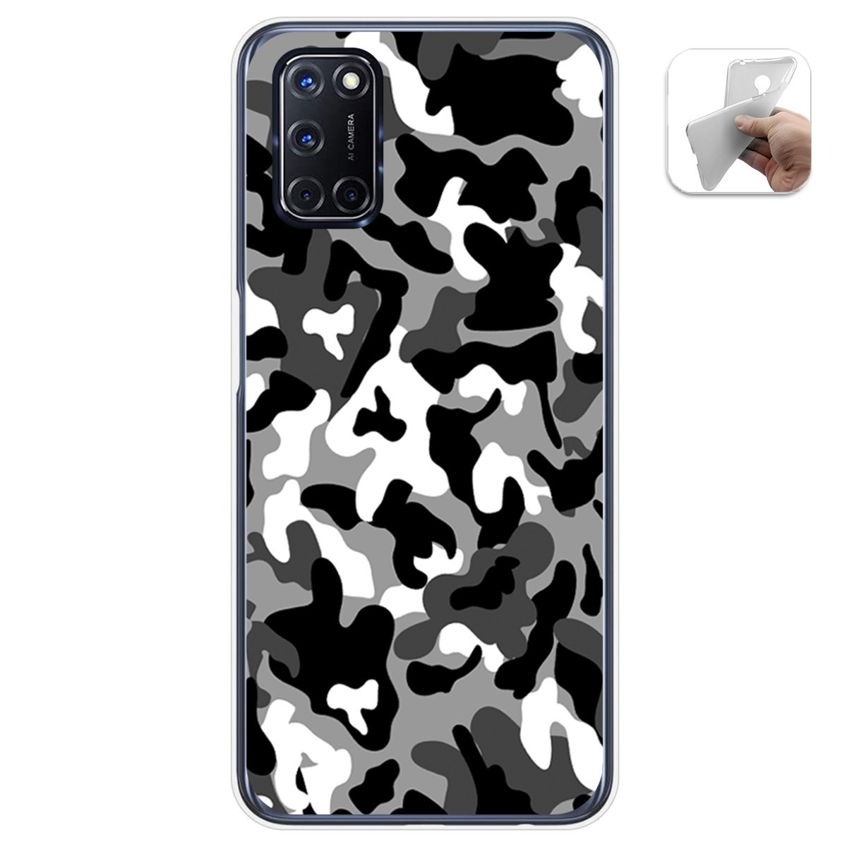 Funda Gel Tpu para Oppo A52 / Oppo A72 diseño Snow Camuflaje Dibujos