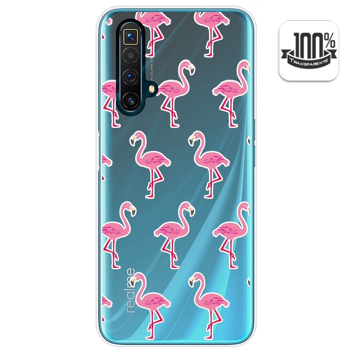 Funda Gel Transparente para Realme X3 SuperZoom / X50 5G diseño Flamenco Dibujos