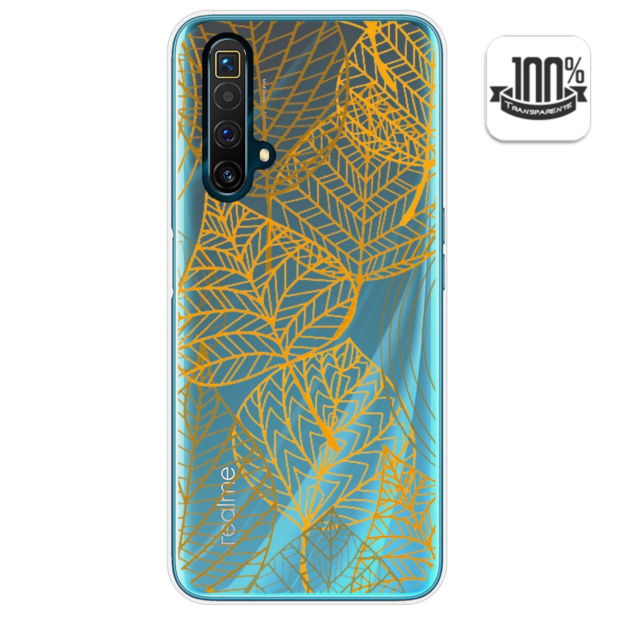 Funda Gel Transparente para Realme X3 SuperZoom / X50 5G diseño Hojas Dibujos