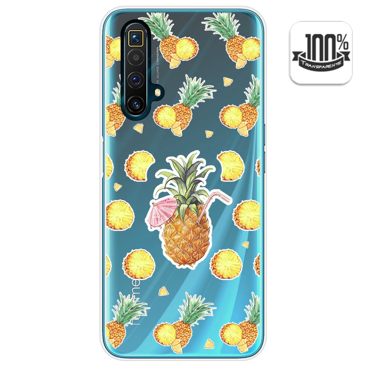 Funda Gel Transparente para Realme X3 SuperZoom / X50 5G diseño Piña Dibujos