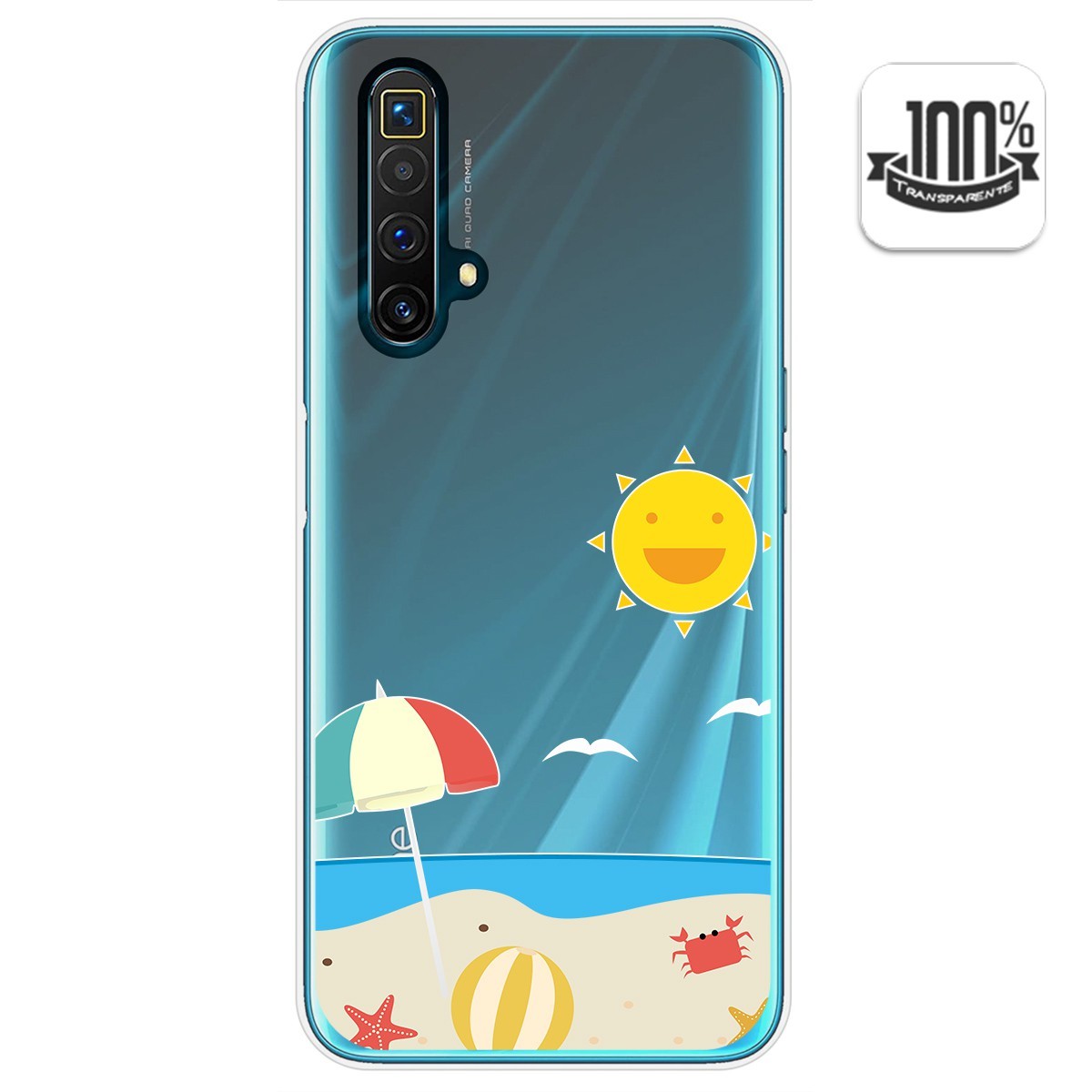 Funda Gel Transparente para Realme X3 SuperZoom / X50 5G diseño Playa Dibujos
