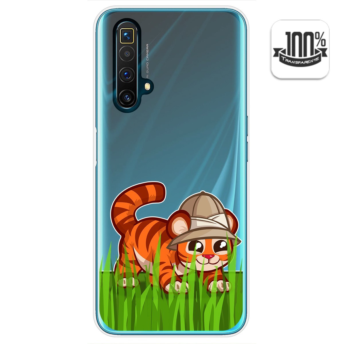 Funda Gel Transparente para Realme X3 SuperZoom / X50 5G diseño Tigre Dibujos