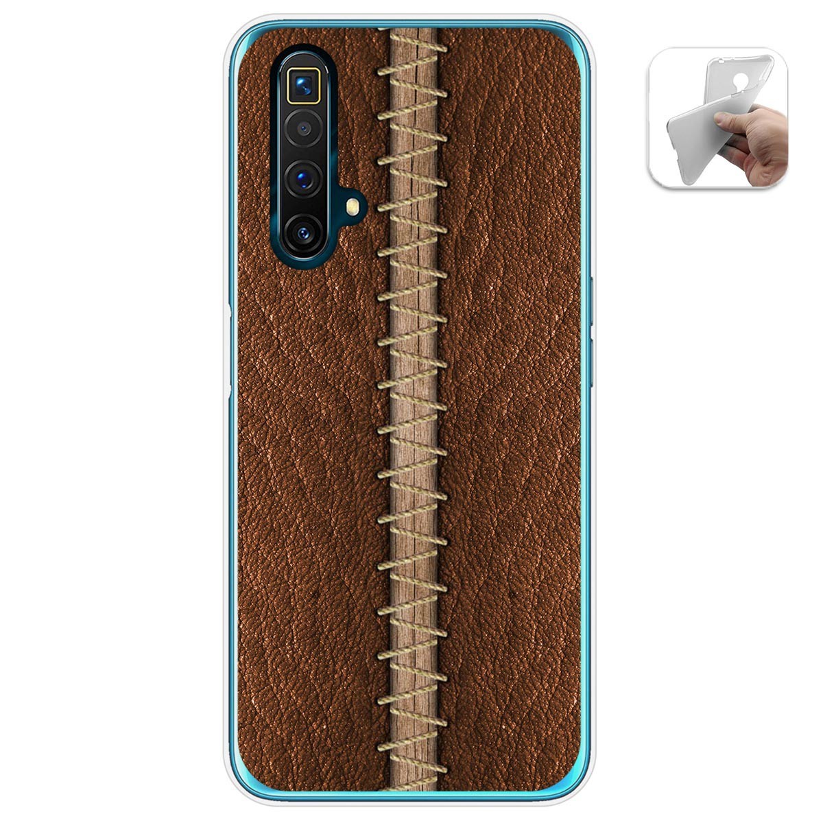 Funda Gel Tpu para Realme X3 SuperZoom / X50 5G diseño Cuero 01 Dibujos