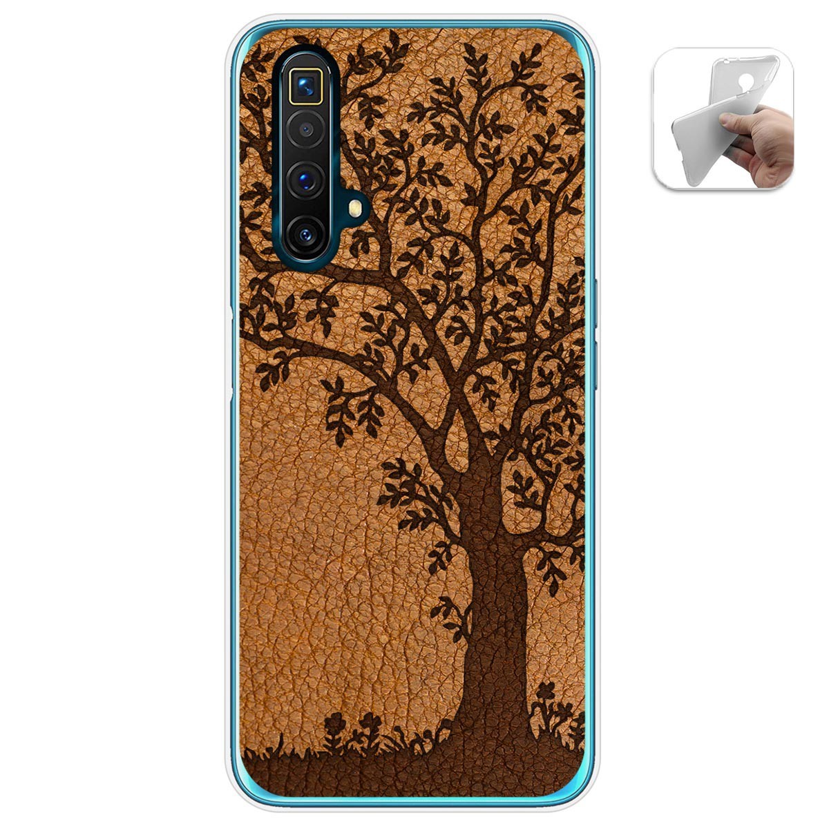 Funda Gel Tpu para Realme X3 SuperZoom / X50 5G diseño Cuero 03 Dibujos