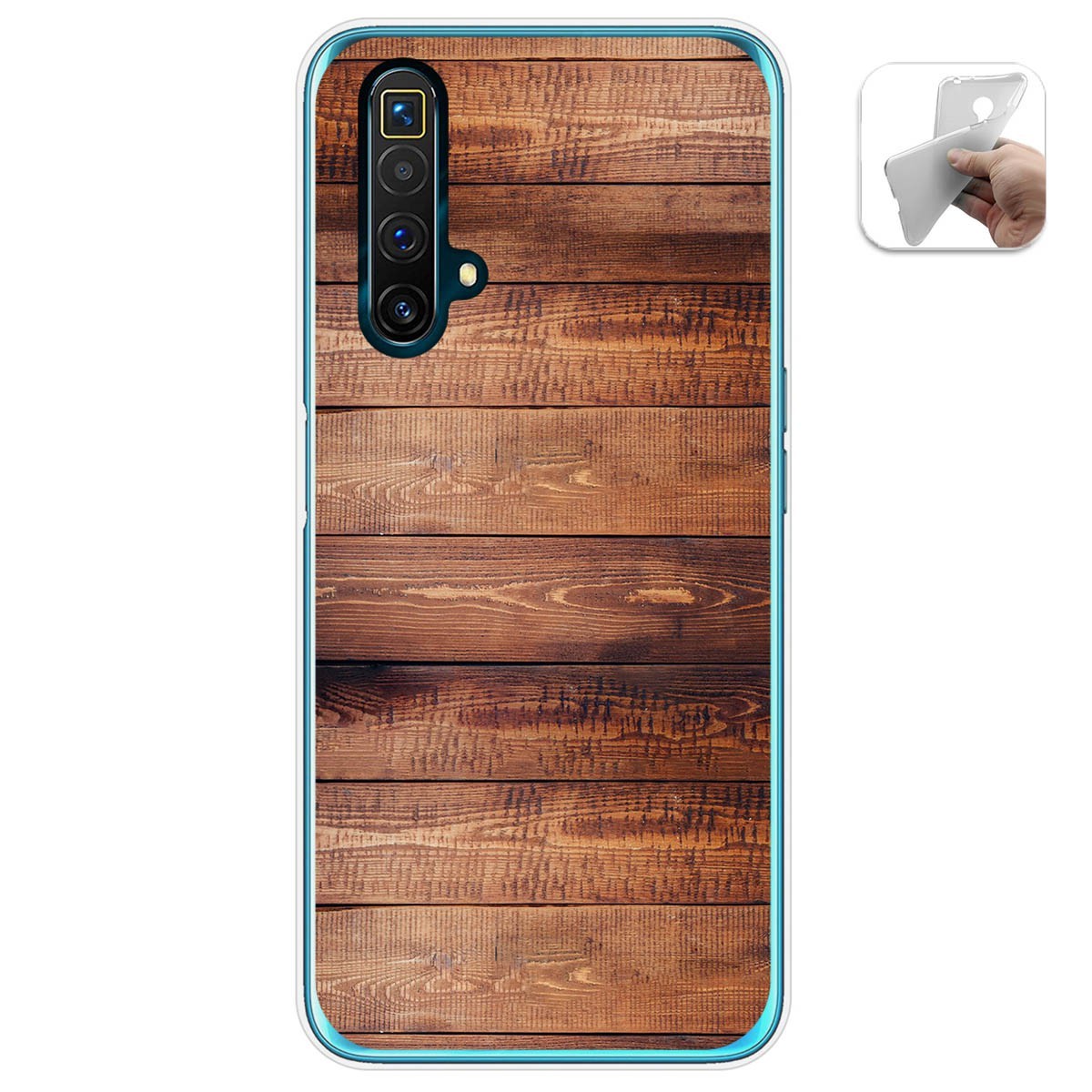 Funda Gel Tpu para Realme X3 SuperZoom / X50 5G diseño Madera 02 Dibujos