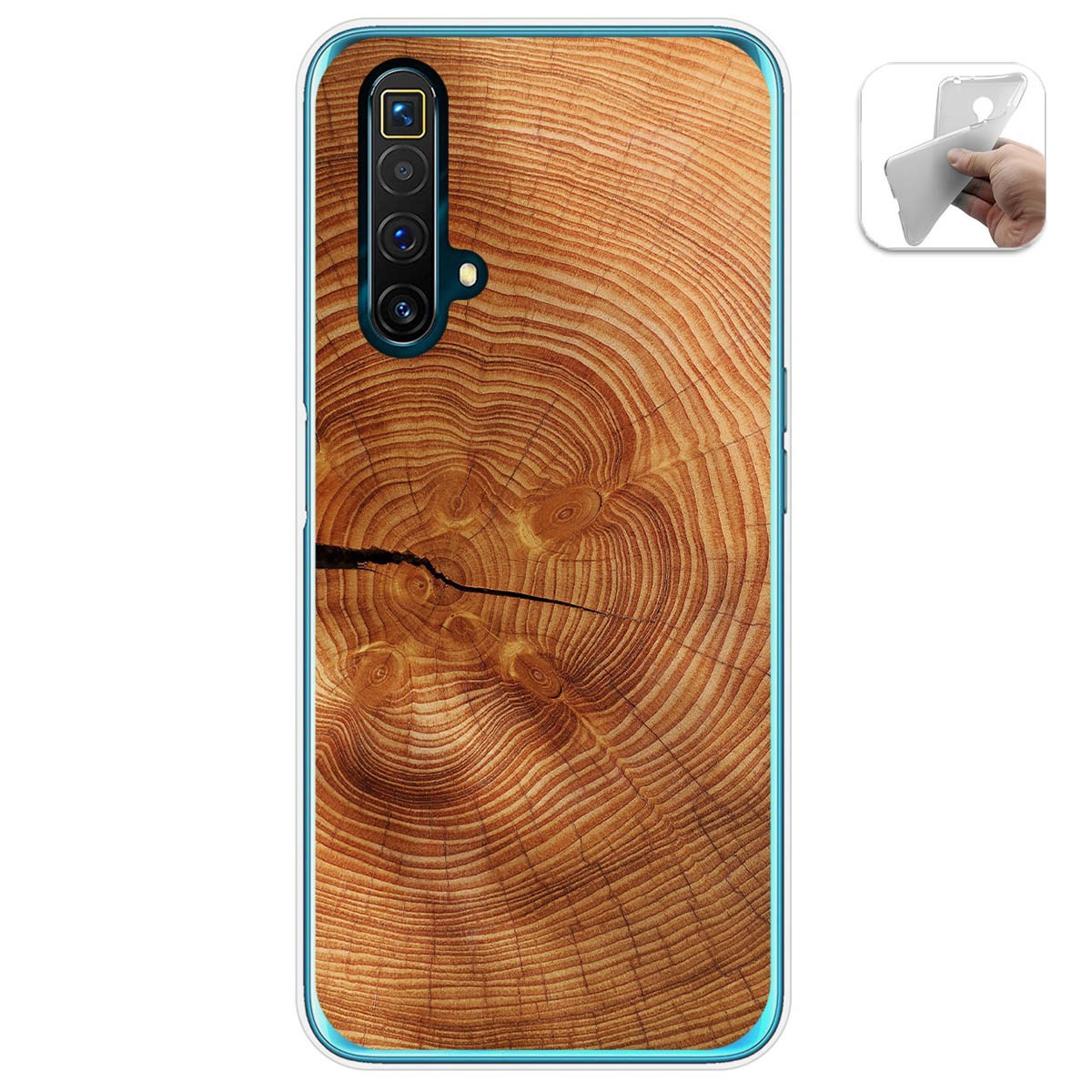 Funda Gel Tpu para Realme X3 SuperZoom / X50 5G diseño Madera 04 Dibujos