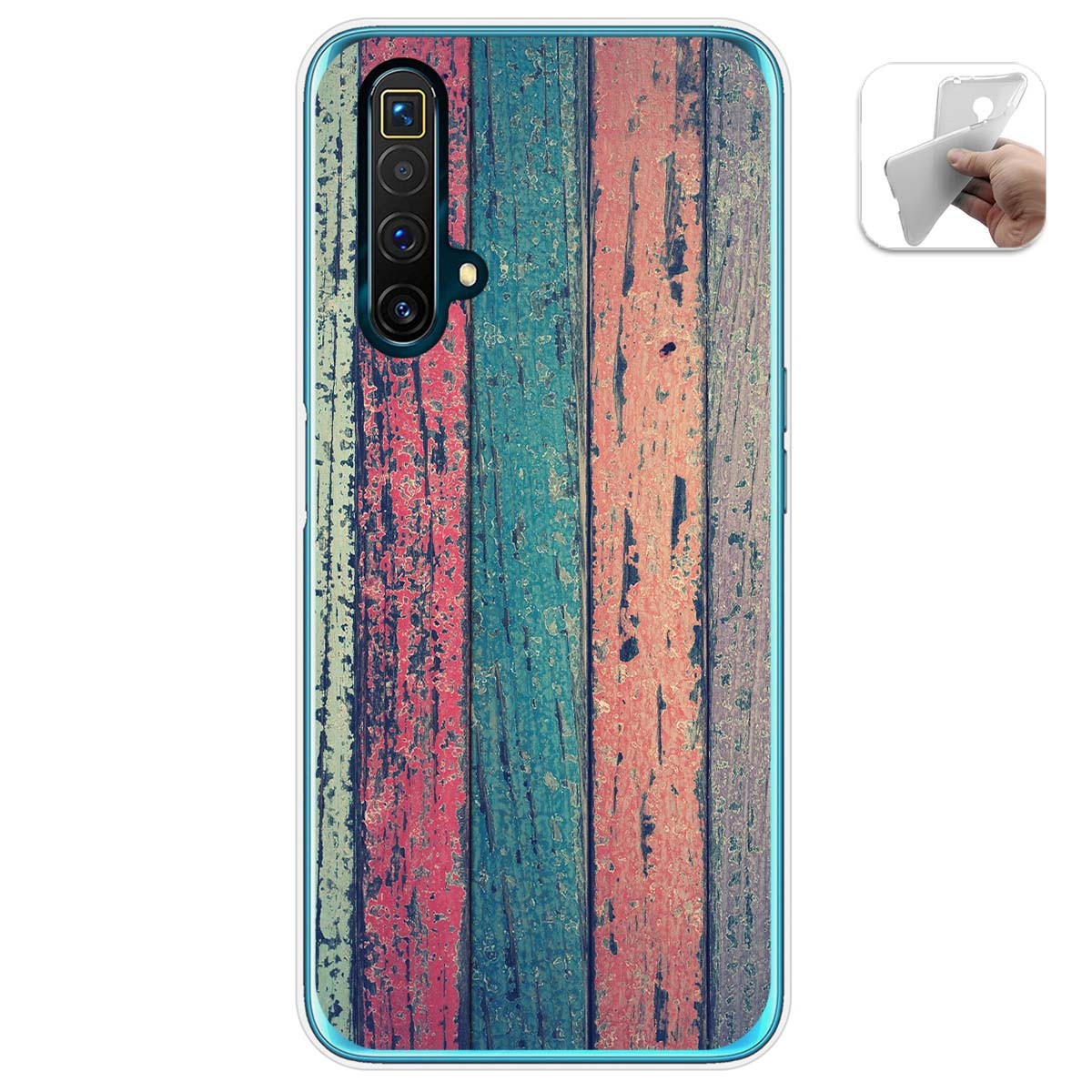 Funda Gel Tpu para Realme X3 SuperZoom / X50 5G diseño Madera 10 Dibujos