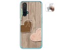 Funda Gel Tpu para Realme X3 SuperZoom / X50 5G diseño Corazones Madera Dibujos
