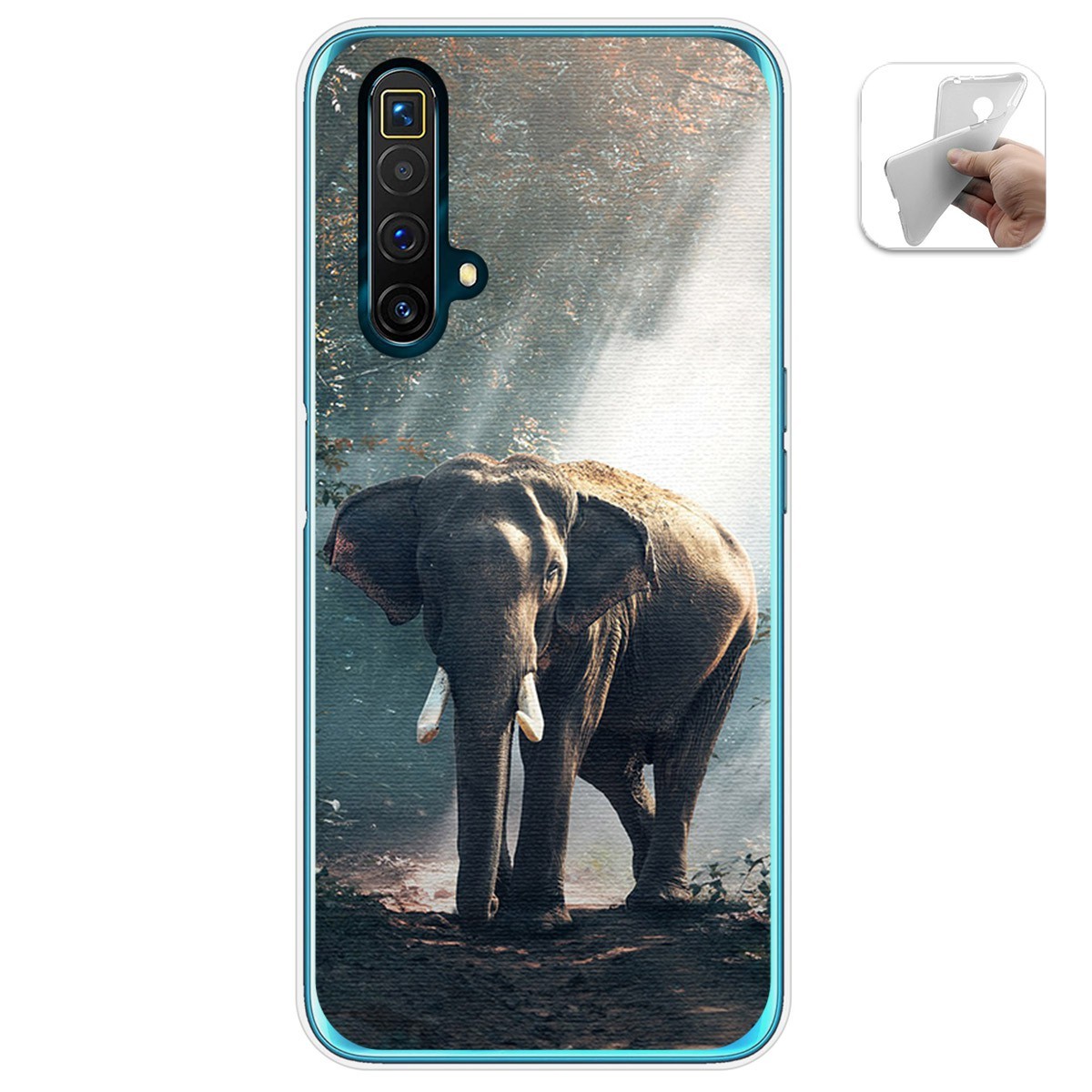 Funda Gel Tpu para Realme X3 SuperZoom / X50 5G diseño Elefante Dibujos