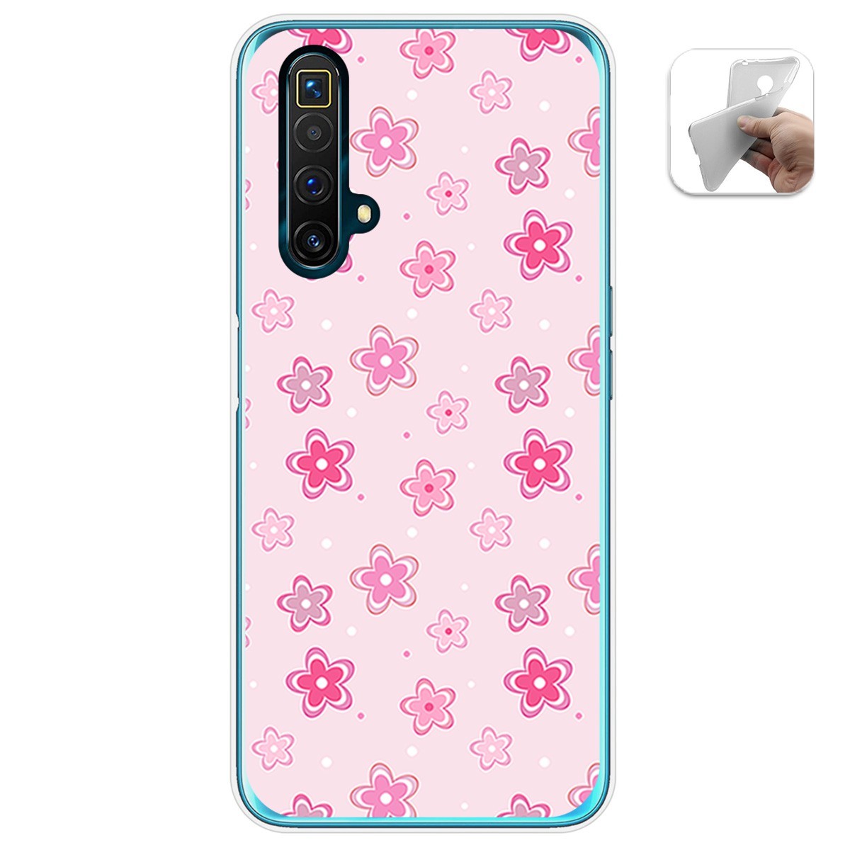 Funda Gel Tpu para Realme X3 SuperZoom / X50 5G diseño Flores Dibujos