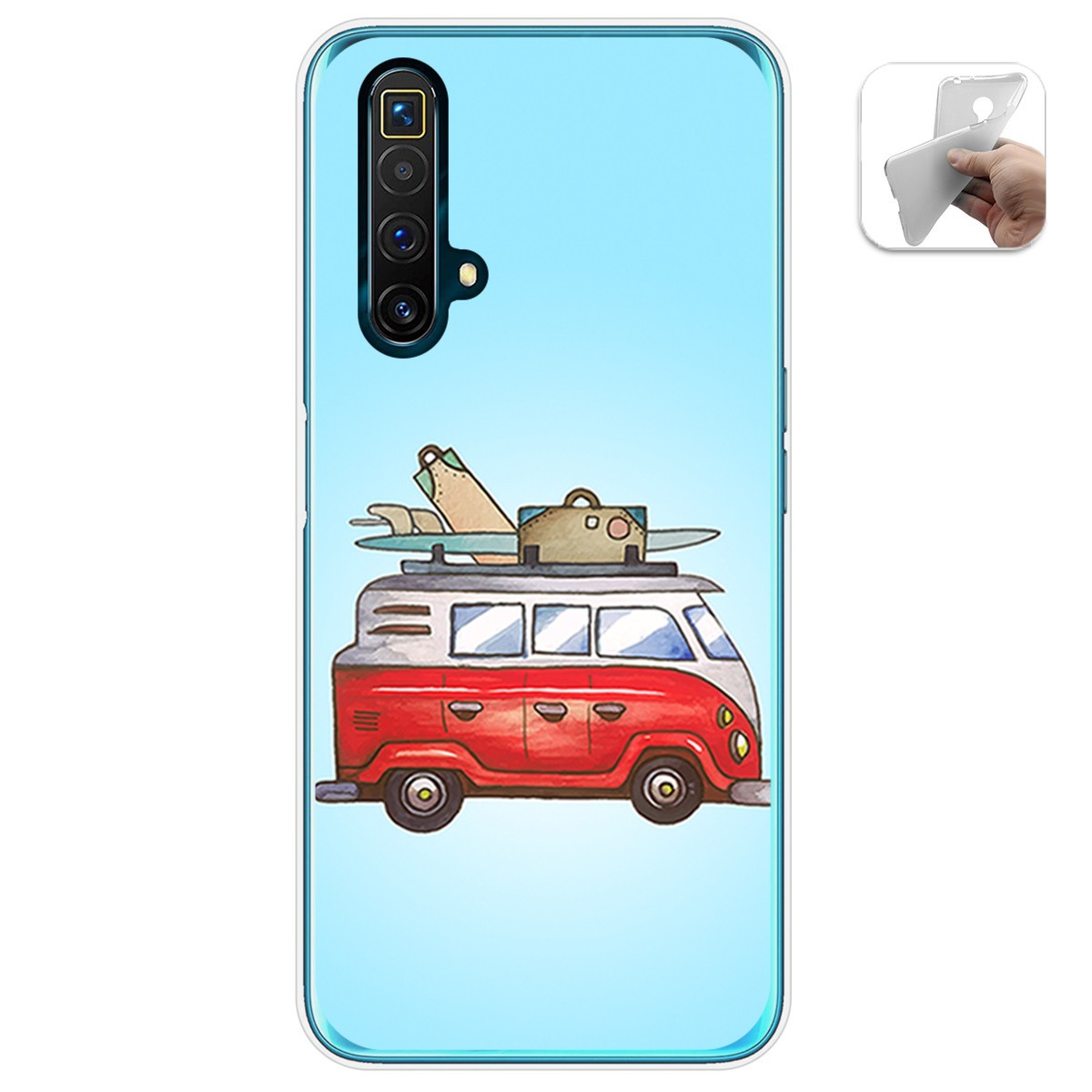 Funda Gel Tpu para Realme X3 SuperZoom / X50 5G diseño Furgoneta Dibujos