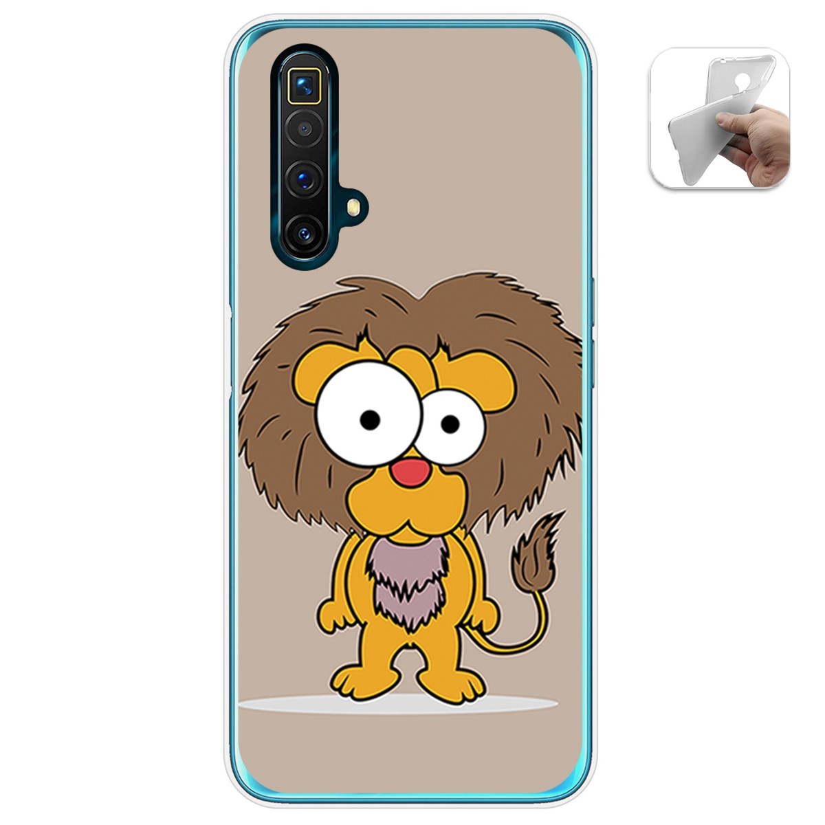 Funda Gel Tpu para Realme X3 SuperZoom / X50 5G diseño Leon Dibujos