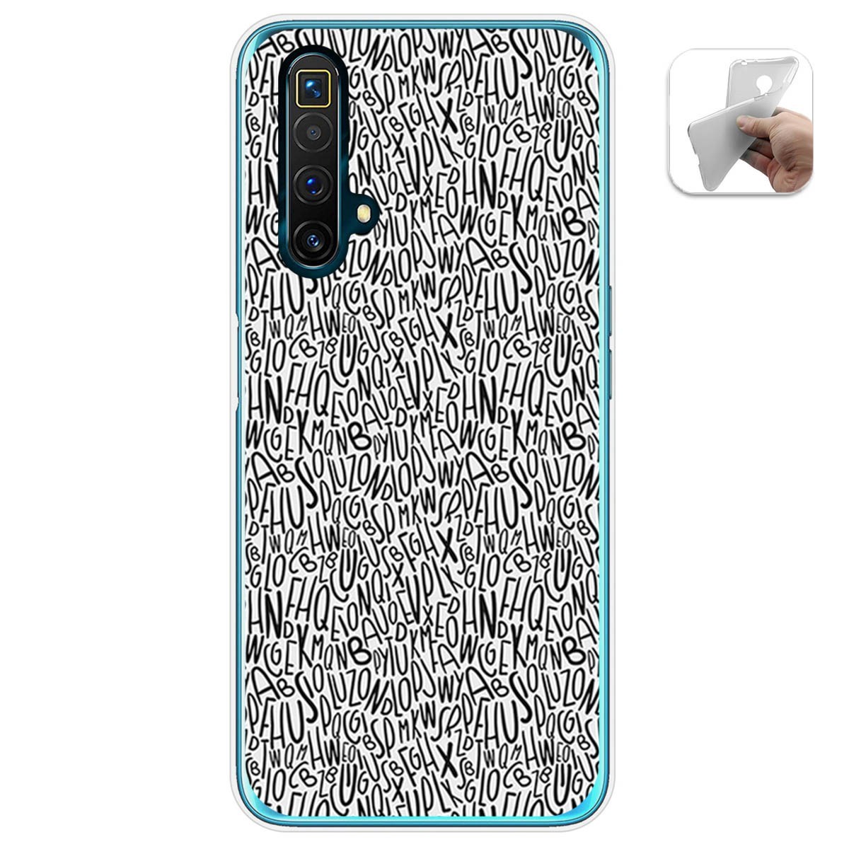 Funda Gel Tpu para Realme X3 SuperZoom / X50 5G diseño Letras Dibujos