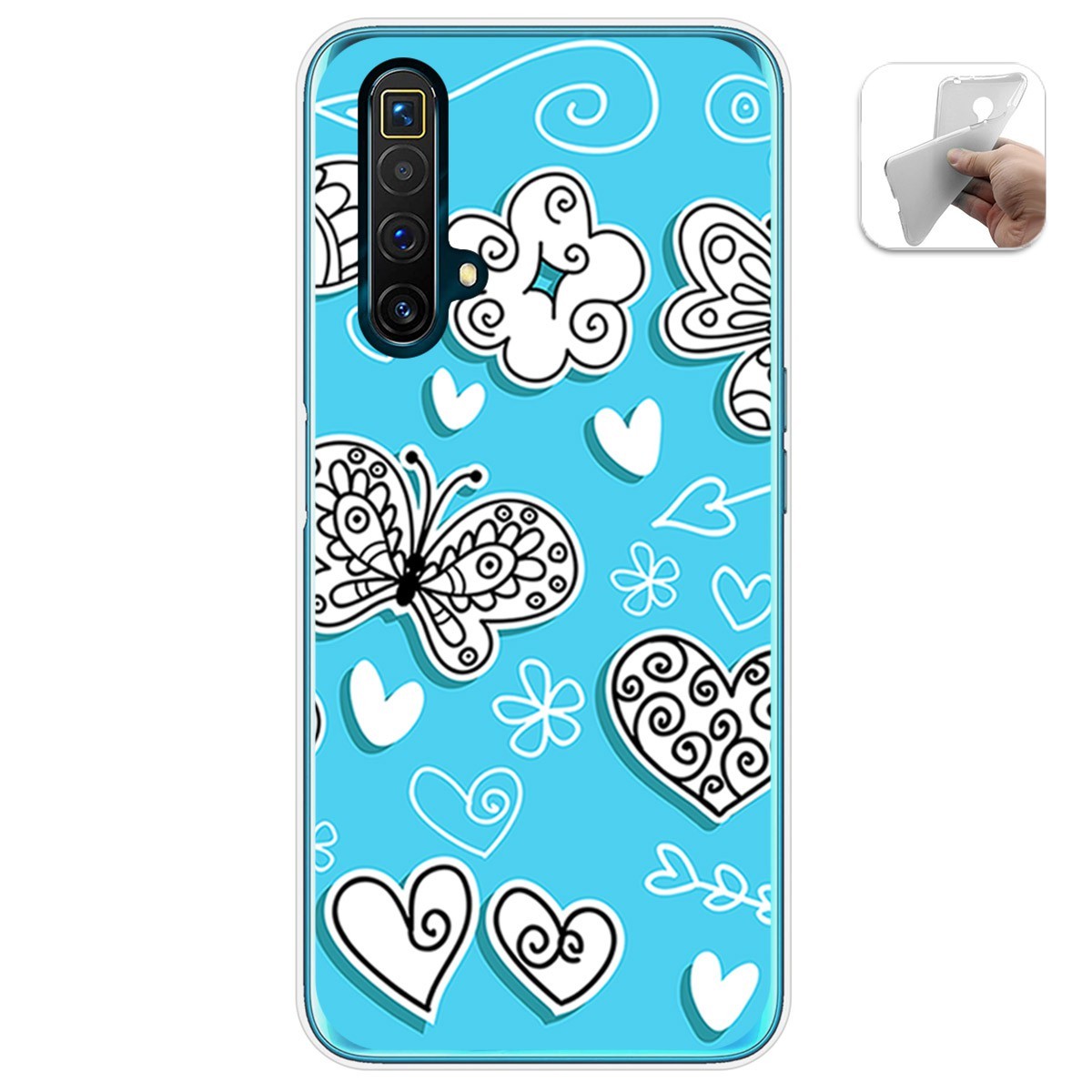 Funda Gel Tpu para Realme X3 SuperZoom / X50 5G diseño Mariposas Dibujos