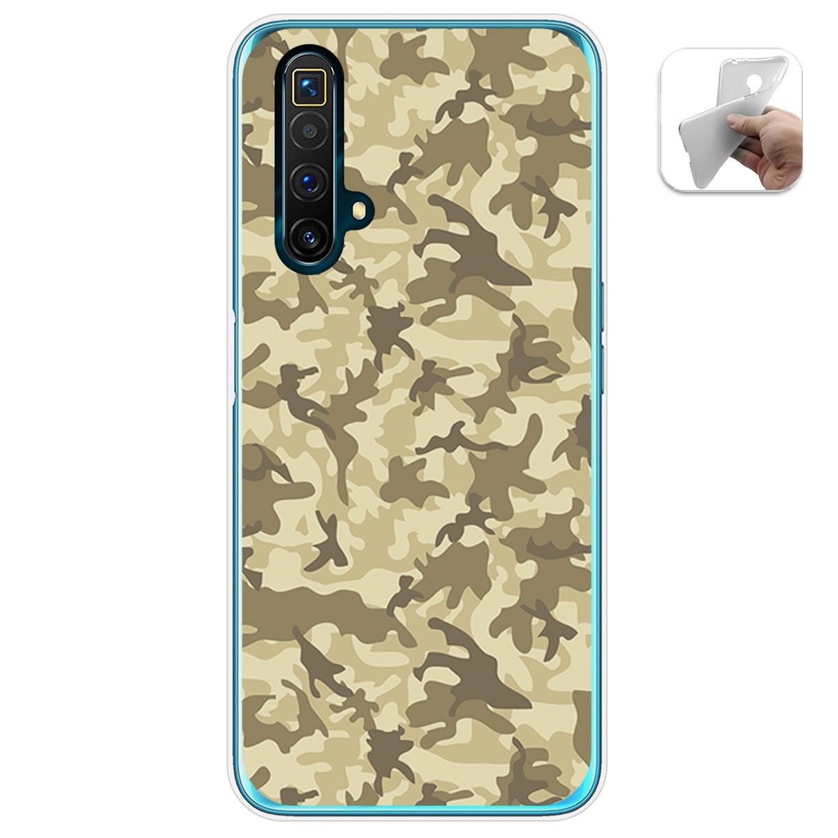 Funda Gel Tpu para Realme X3 SuperZoom / X50 5G diseño Sand Camuflaje Dibujos
