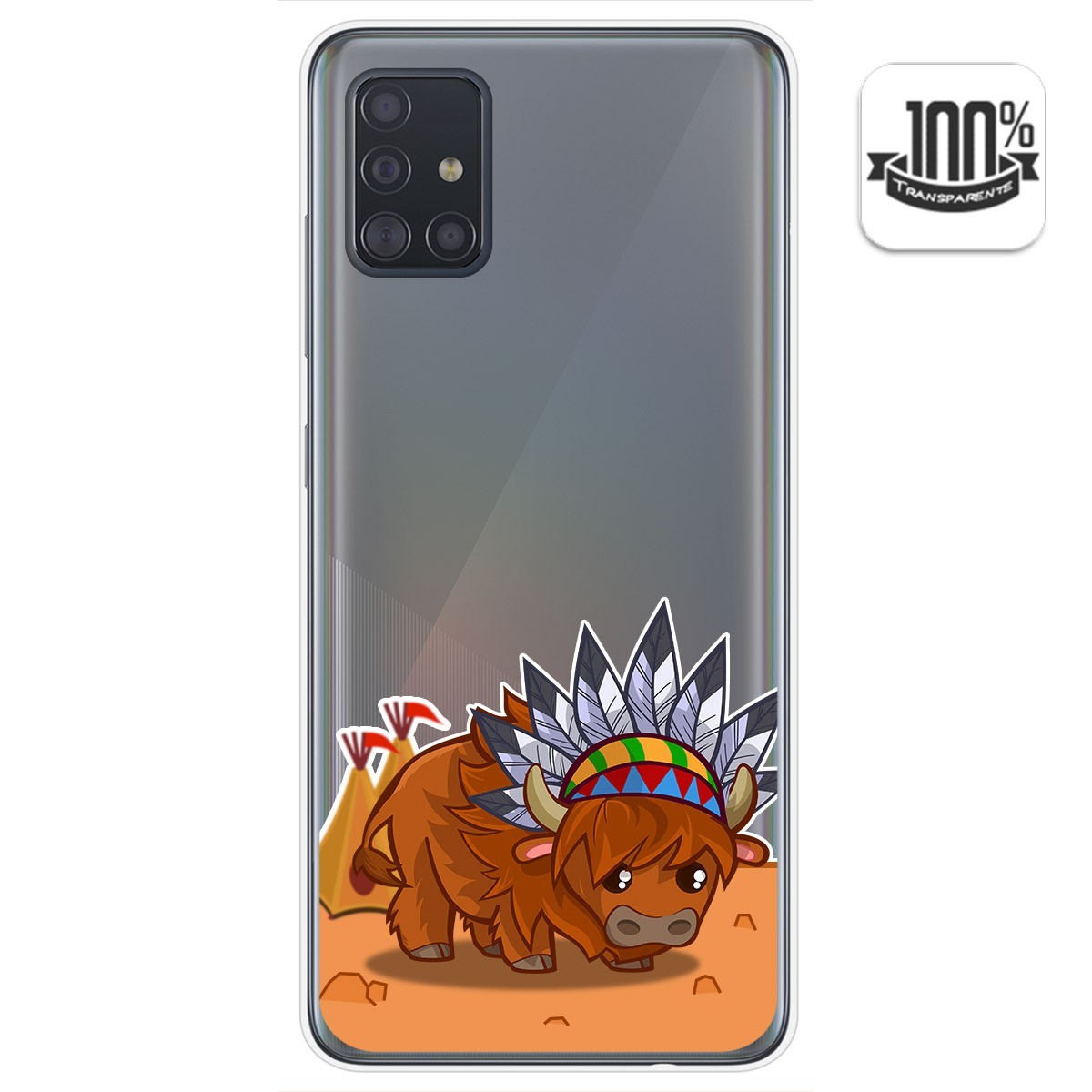 Funda Gel Transparente para Samsung Galaxy A51 5G diseño Bufalo Dibujos