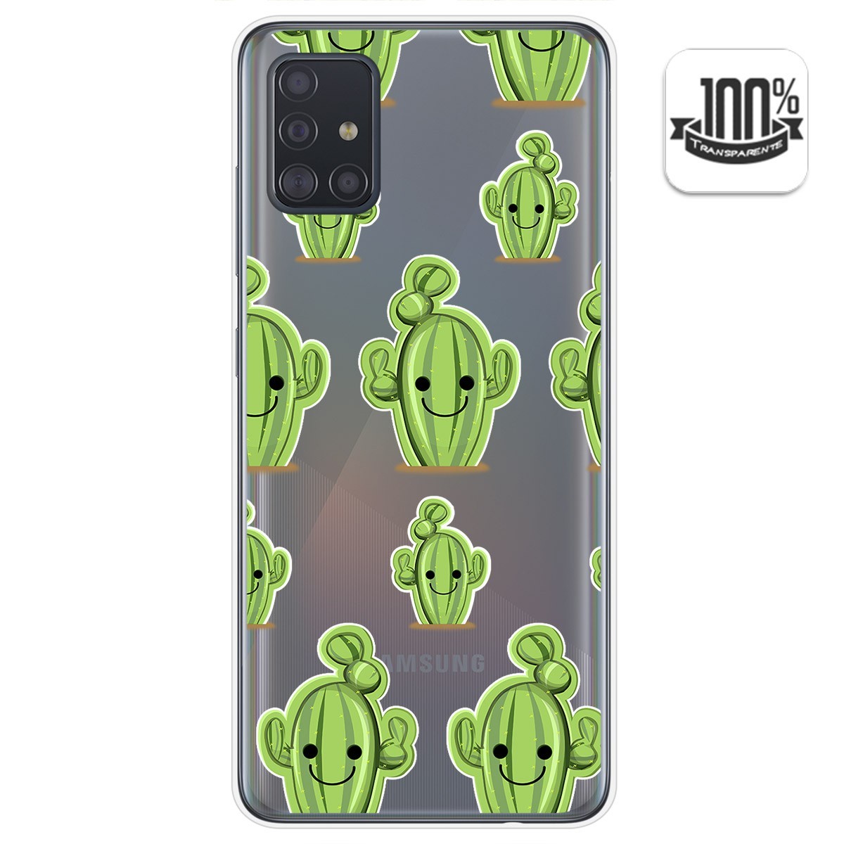 Funda Gel Transparente para Samsung Galaxy A51 5G diseño Cactus Dibujos