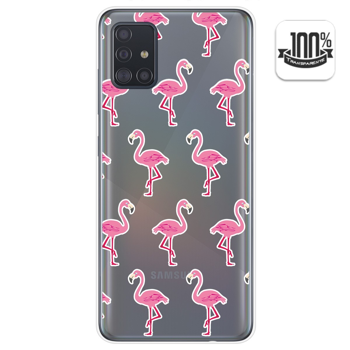 Funda Gel Transparente para Samsung Galaxy A51 5G diseño Flamenco Dibujos