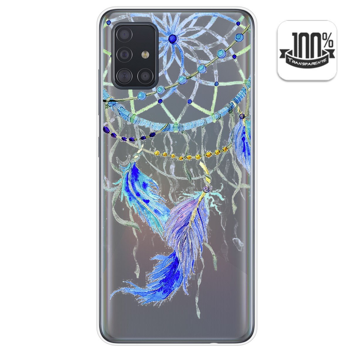 Funda Gel Transparente para Samsung Galaxy A51 5G diseño Plumas Dibujos