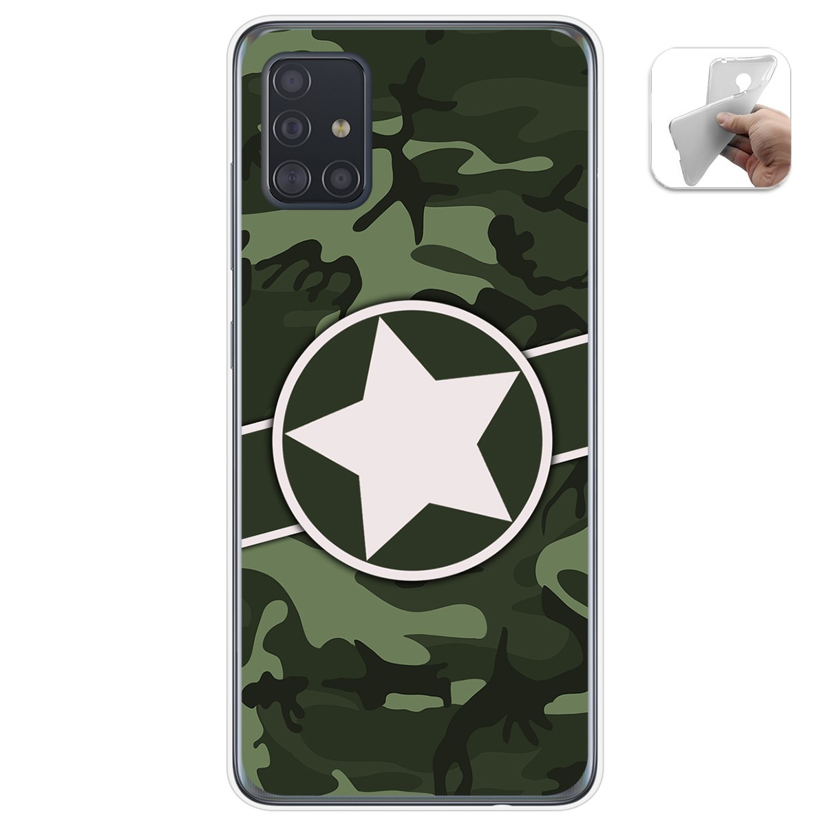 Funda Gel Tpu para Samsung Galaxy A51 5G diseño Camuflaje 01 Dibujos