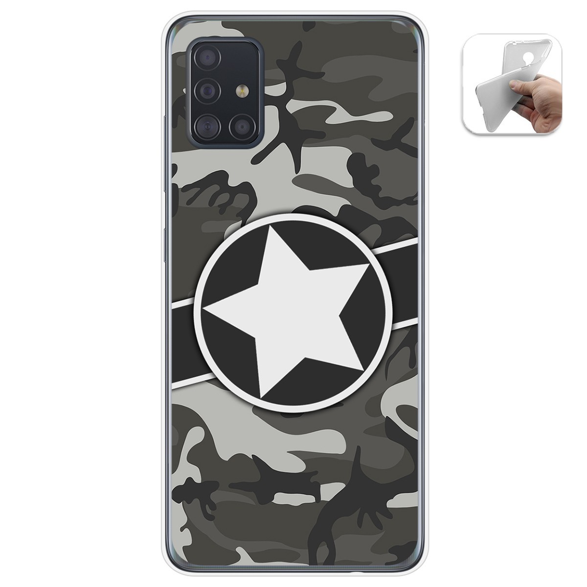 Funda Gel Tpu para Samsung Galaxy A51 5G diseño Camuflaje 02 Dibujos