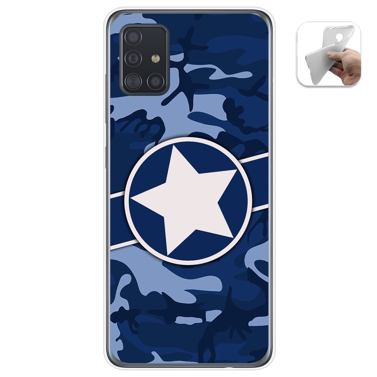 Funda Gel Tpu para Samsung Galaxy A51 5G diseño Camuflaje 03 Dibujos