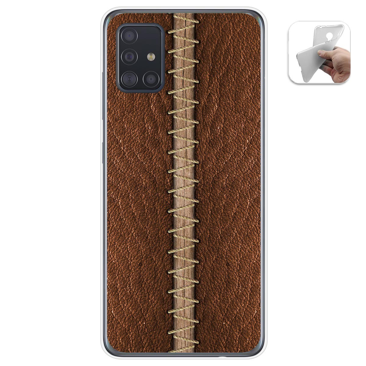 Funda Gel Tpu para Samsung Galaxy A51 5G diseño Cuero 01 Dibujos