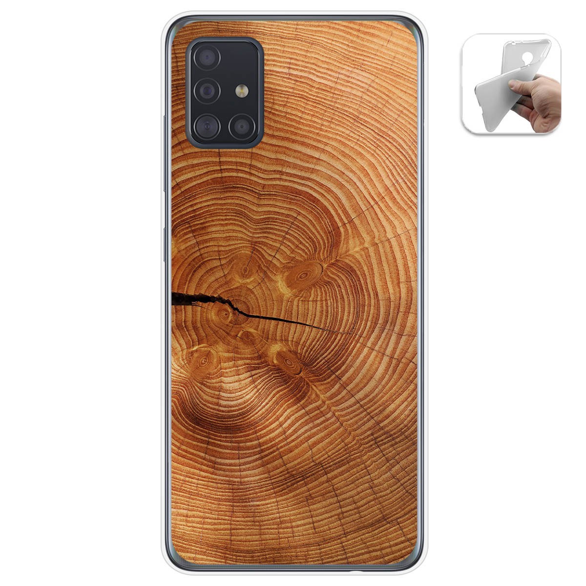 Funda Gel Tpu para Samsung Galaxy A51 5G diseño Madera 04 Dibujos