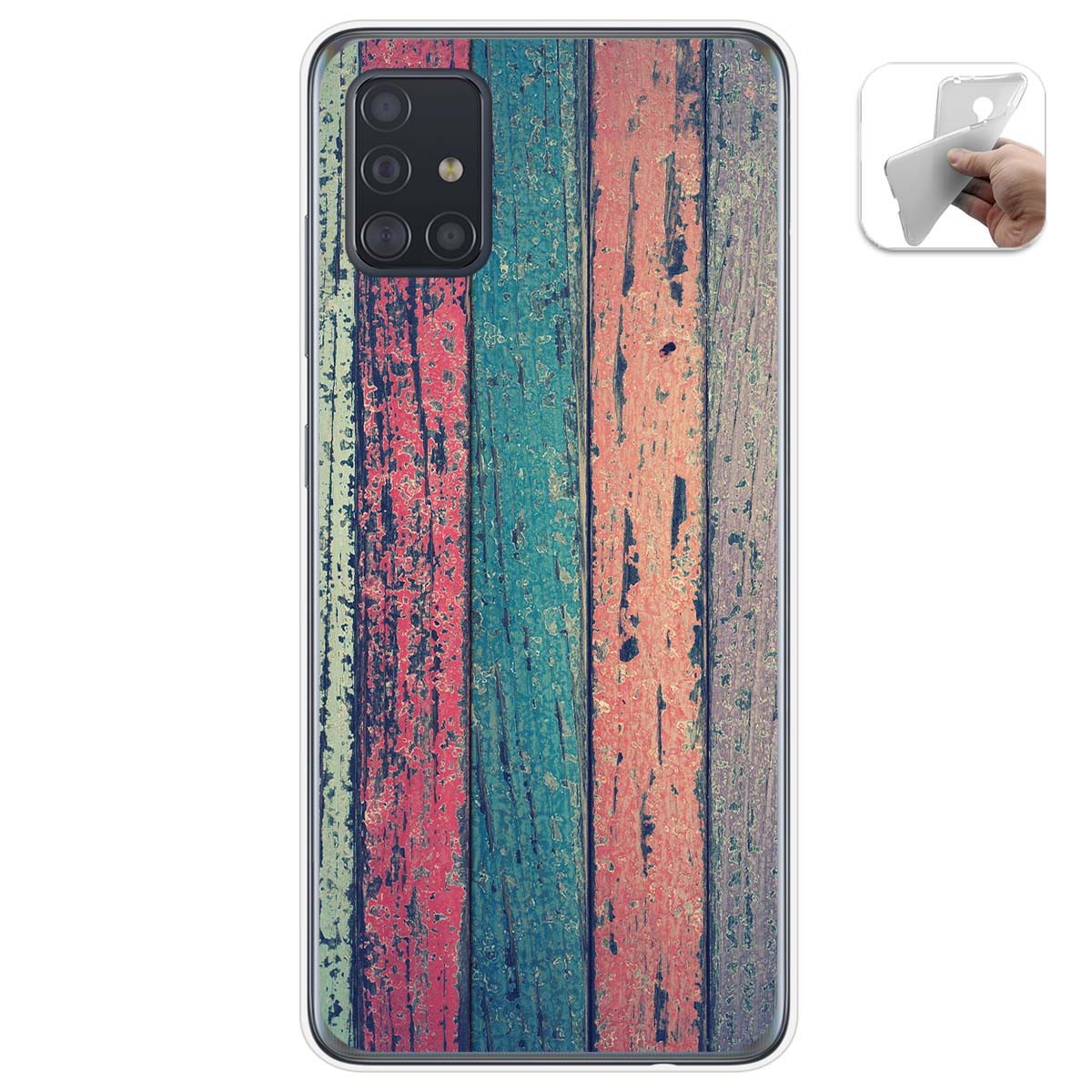 Funda Gel Tpu para Samsung Galaxy A51 5G diseño Madera 10 Dibujos