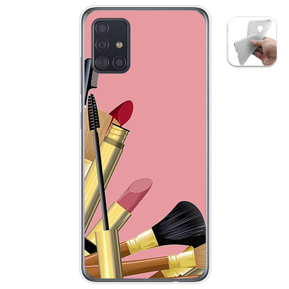 Funda Gel Tpu para Samsung Galaxy A51 5G diseño Brochas Dibujos