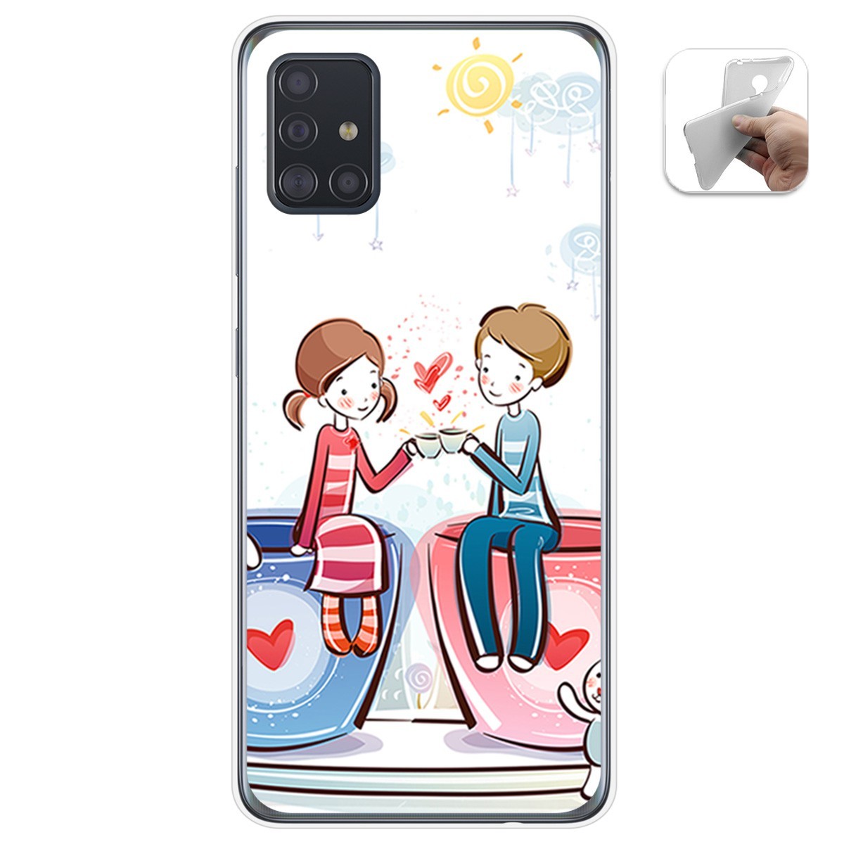Funda Gel Tpu para Samsung Galaxy A51 5G diseño Café Dibujos