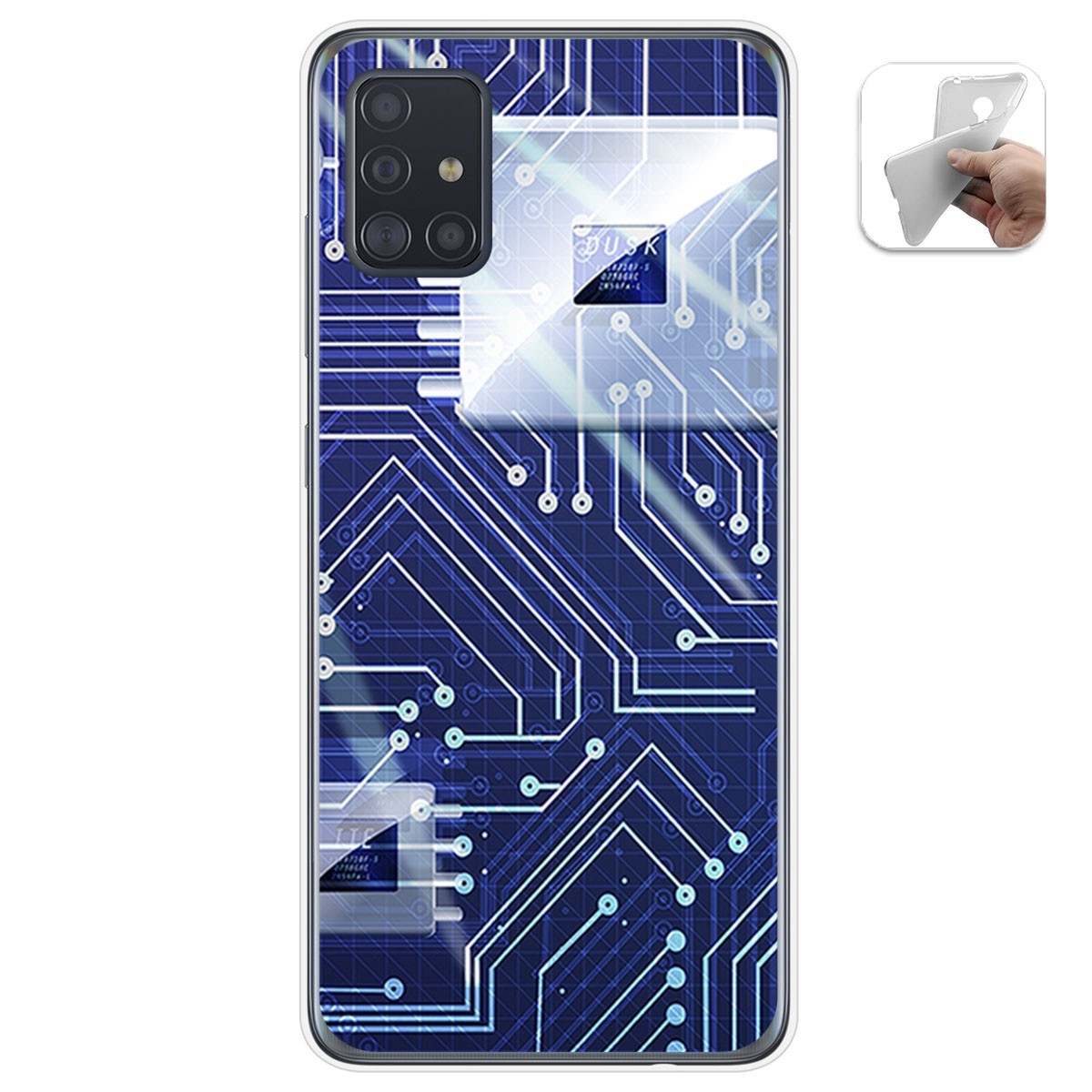 Funda Gel Tpu para Samsung Galaxy A51 5G diseño Circuito Dibujos