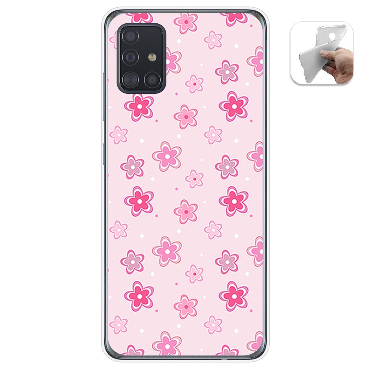 Funda Gel Tpu para Samsung Galaxy A51 5G diseño Flores Dibujos