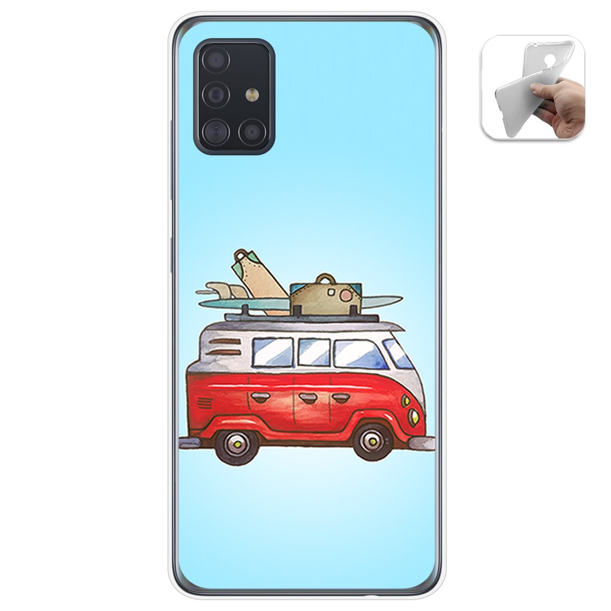 Funda Gel Tpu para Samsung Galaxy A51 5G diseño Furgoneta Dibujos