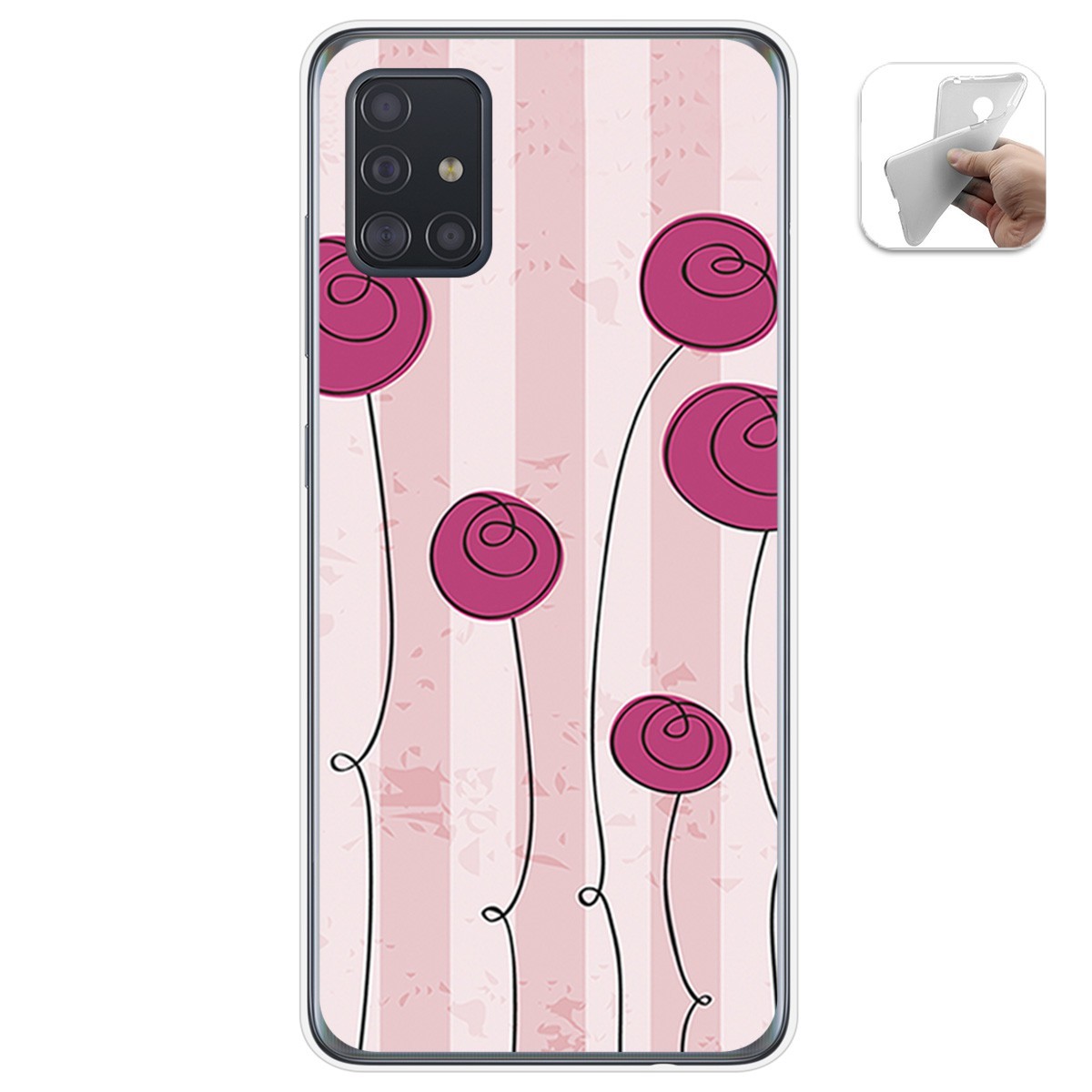 Funda Gel Tpu para Samsung Galaxy A51 5G diseño Flores Vintage Dibujos