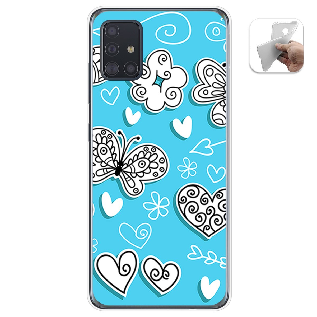 Funda Gel Tpu para Samsung Galaxy A51 5G diseño Mariposas Dibujos