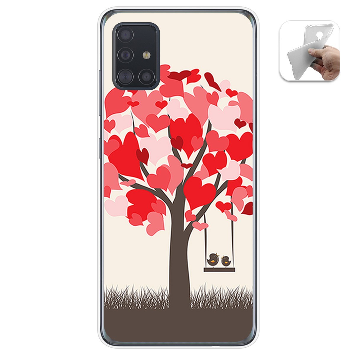 Funda Gel Tpu para Samsung Galaxy A51 5G diseño Pajaritos Dibujos