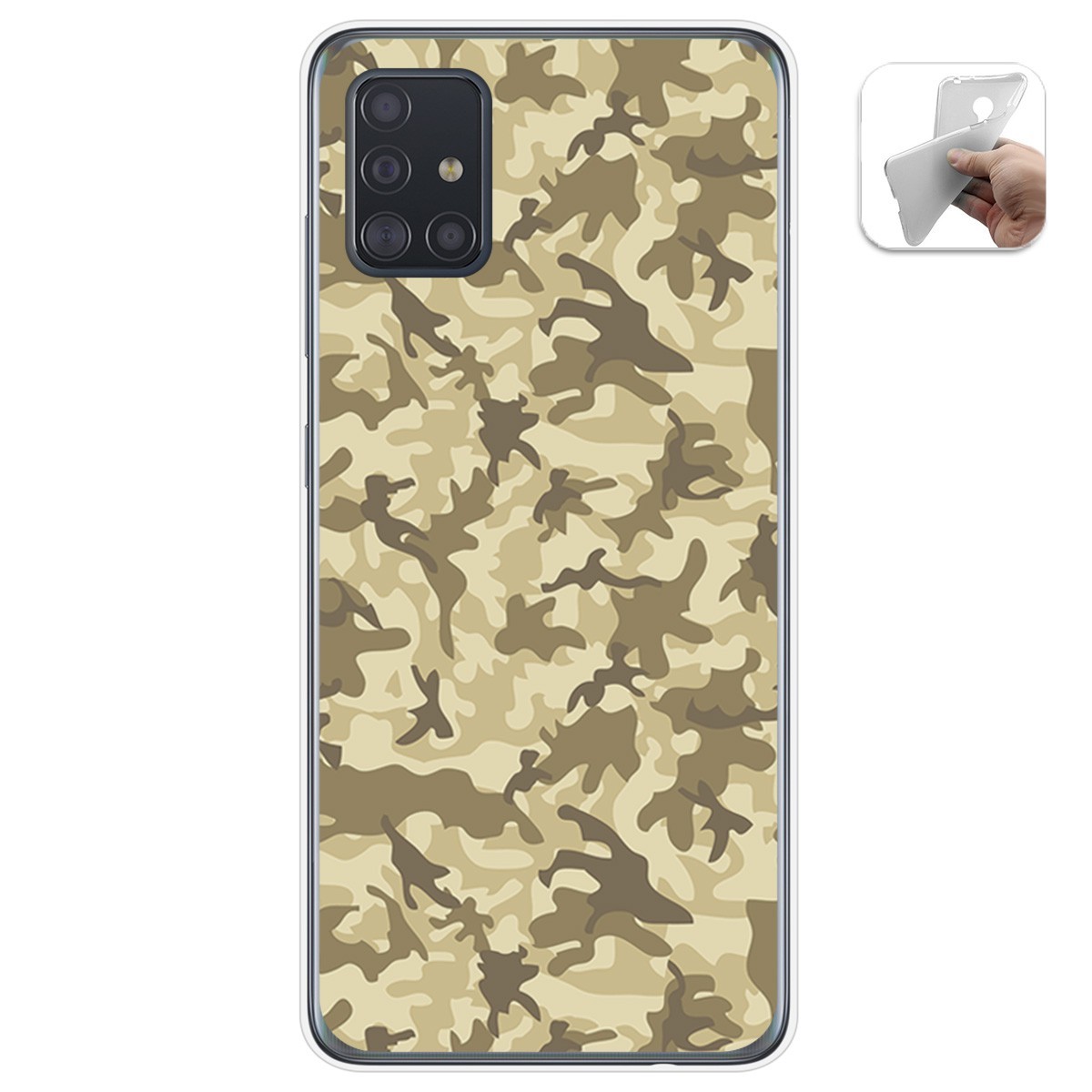 Funda Gel Tpu para Samsung Galaxy A51 5G diseño Sand Camuflaje Dibujos