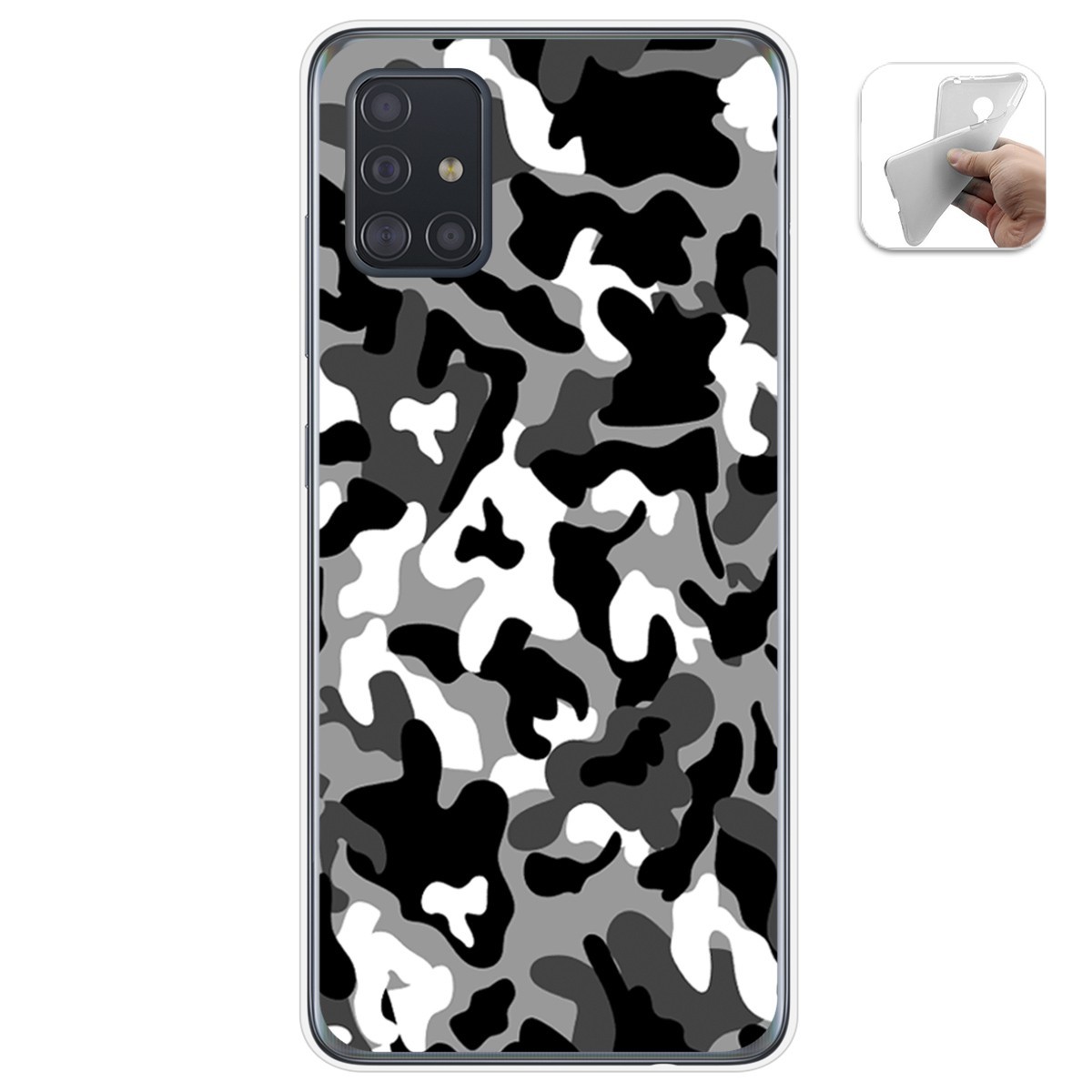 Funda Gel Tpu para Samsung Galaxy A51 5G diseño Snow Camuflaje Dibujos