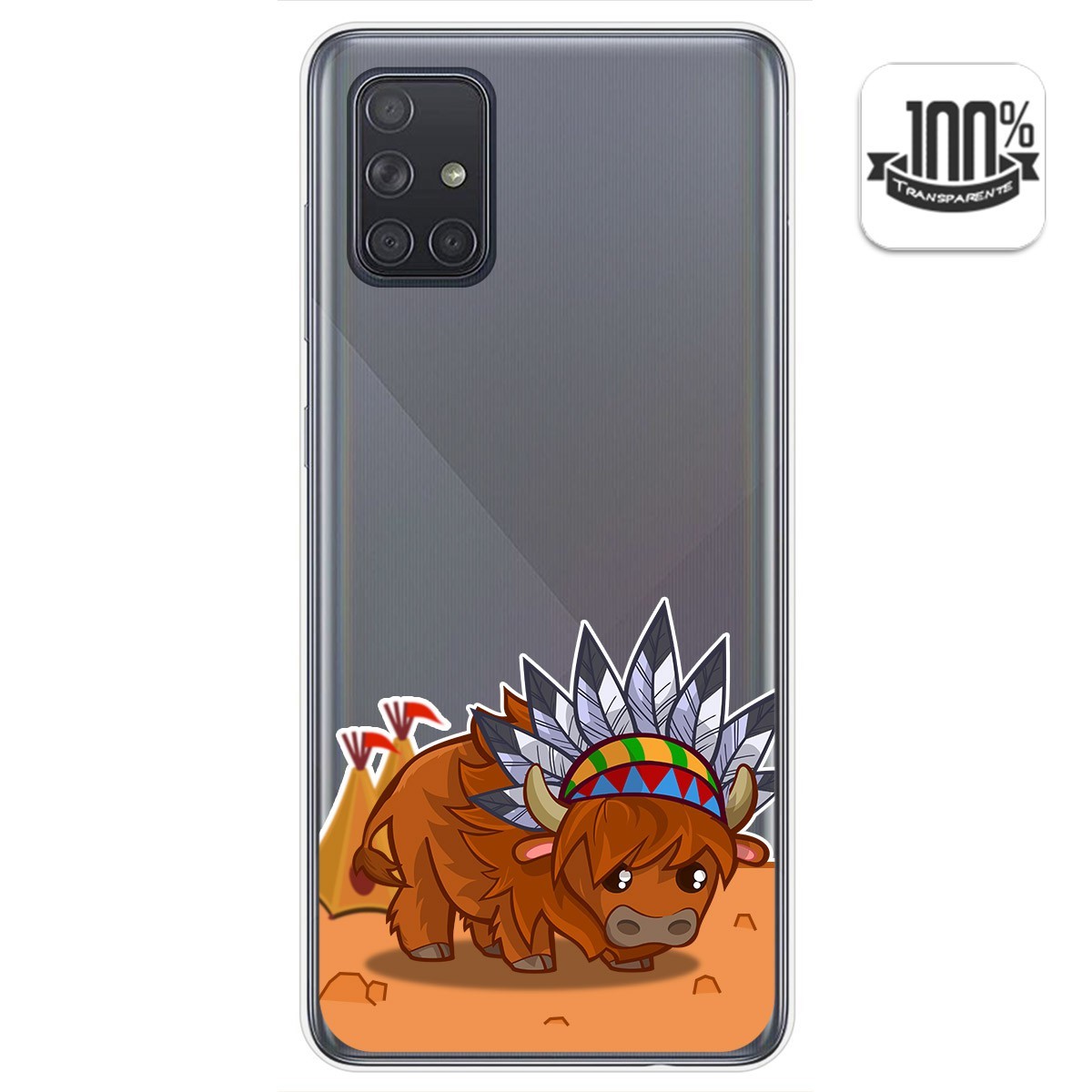 Funda Gel Transparente para Samsung Galaxy A71 5G diseño Bufalo Dibujos