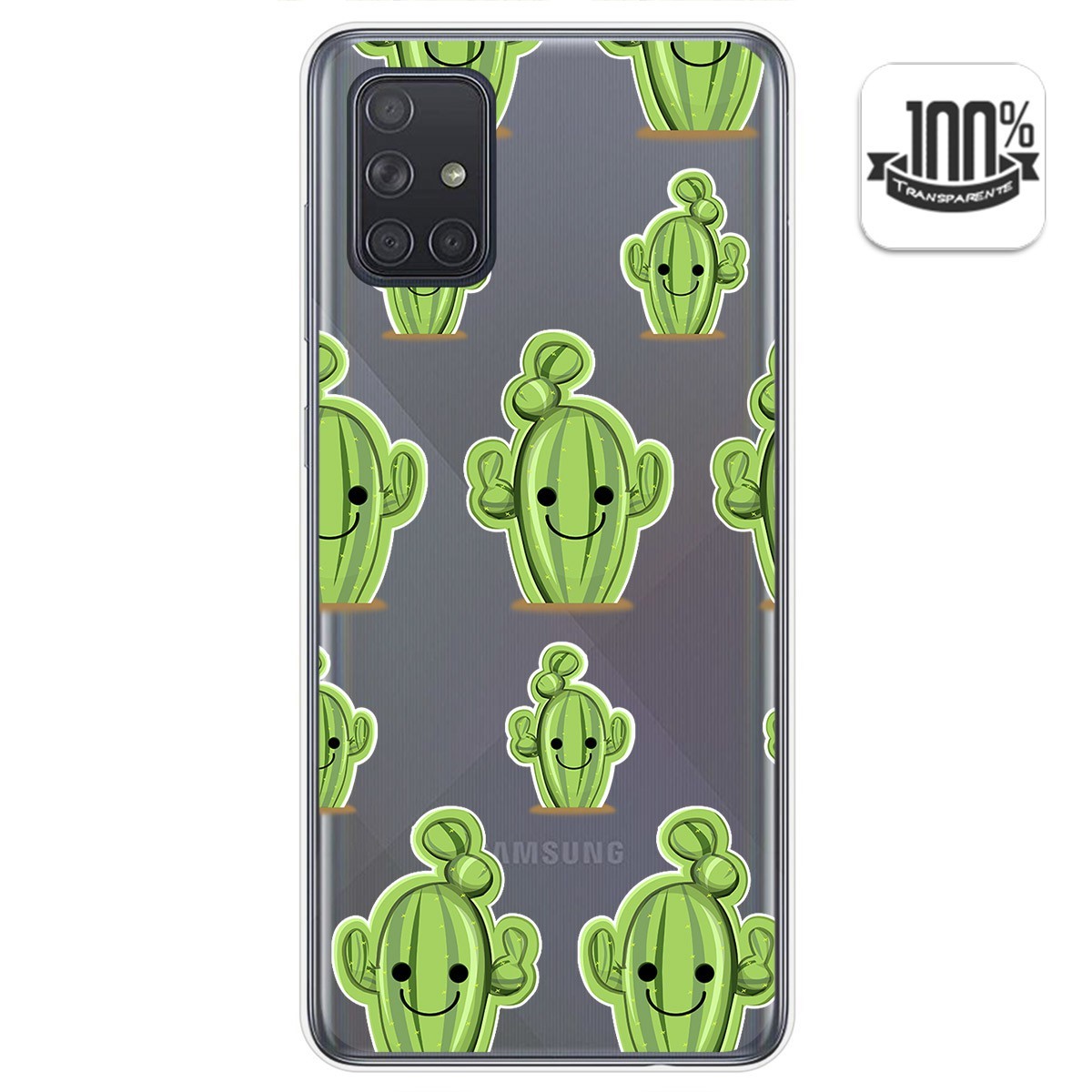 Funda Gel Transparente para Samsung Galaxy A71 5G diseño Cactus Dibujos
