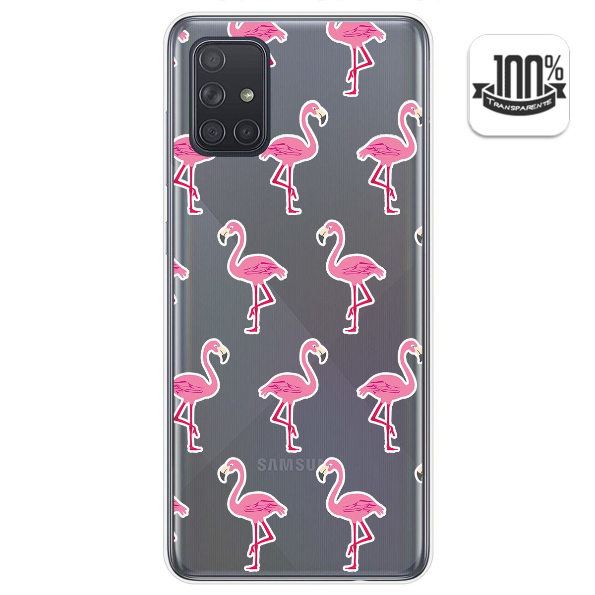 Funda Gel Transparente para Samsung Galaxy A71 5G diseño Flamenco Dibujos