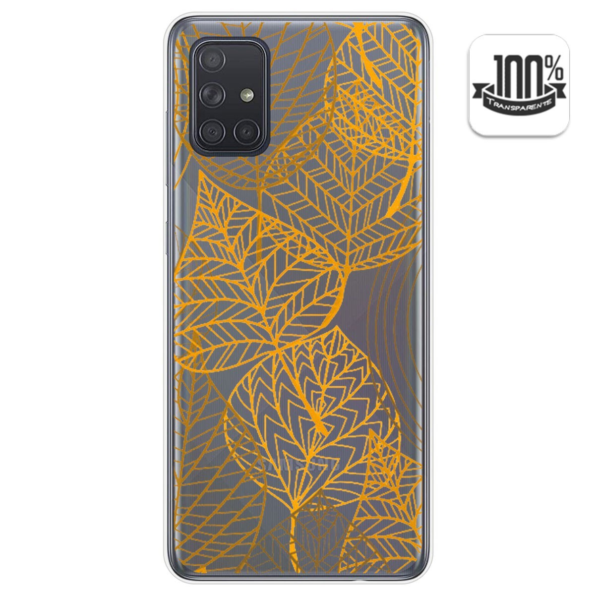 Funda Gel Transparente para Samsung Galaxy A71 5G diseño Hojas Dibujos