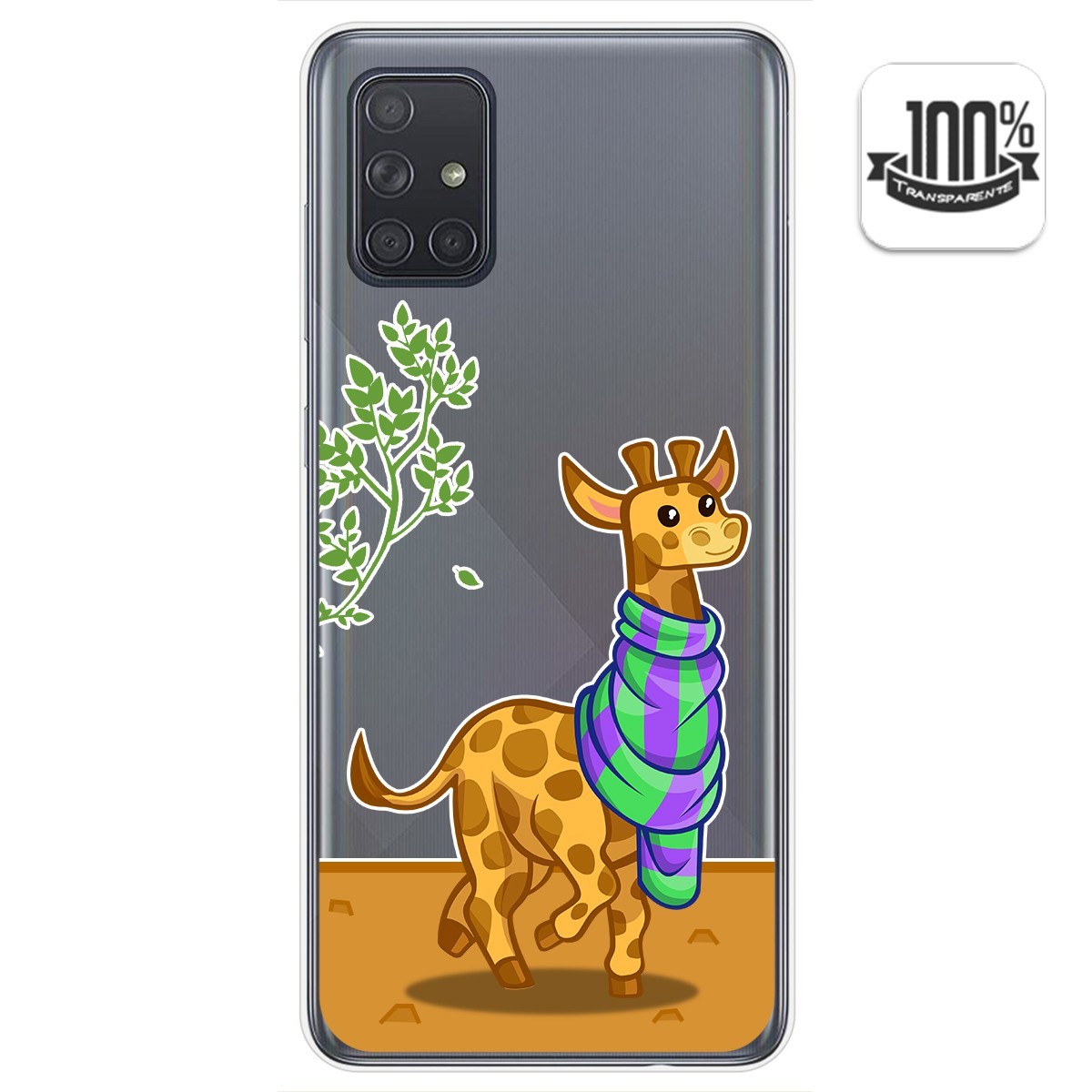 Funda Gel Transparente para Samsung Galaxy A71 5G diseño Jirafa Dibujos