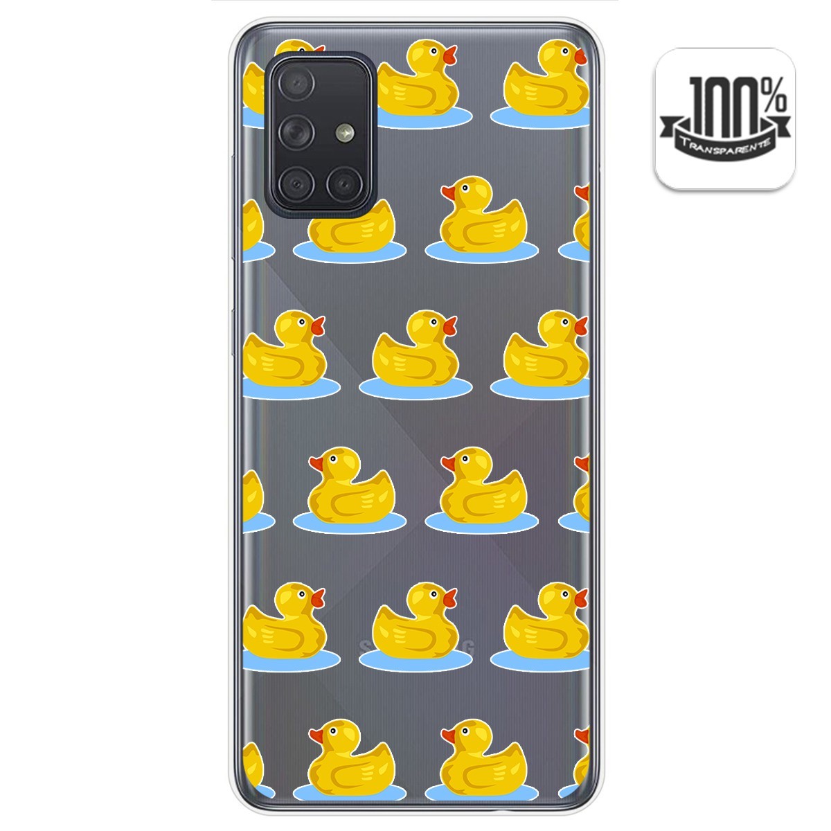 Funda Gel Transparente para Samsung Galaxy A71 5G diseño Pato Dibujos