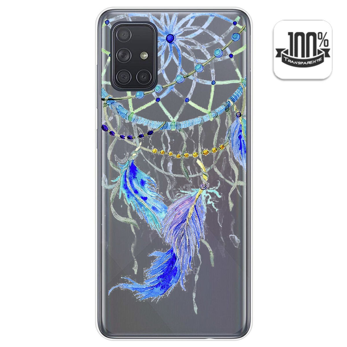 Funda Gel Transparente para Samsung Galaxy A71 5G diseño Plumas Dibujos